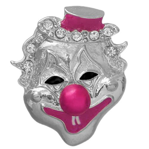 Pink Bead Rhinestone Clown Adjustable Ring