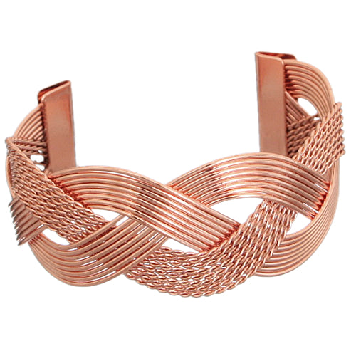 Rose Gold Braided Mesh Cuff Bracelet