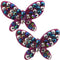 Pink Butterfly Beaded Stud Earrings