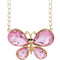 Pink Butterfly Gemstone Charm Chain Necklace