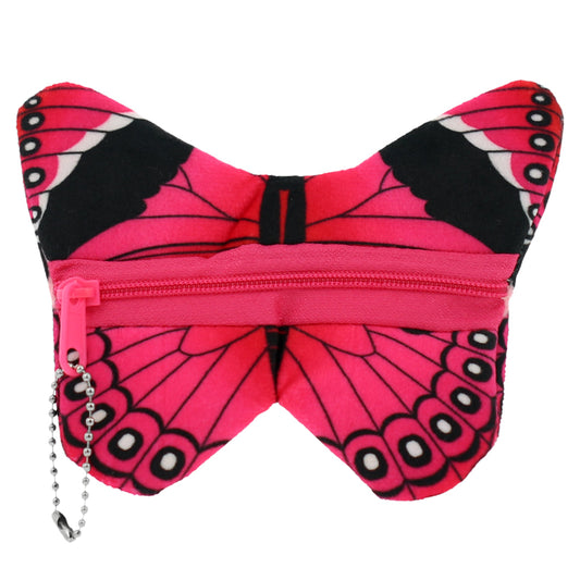 Pink Butterfly Coin Purse Keychain Wallet
