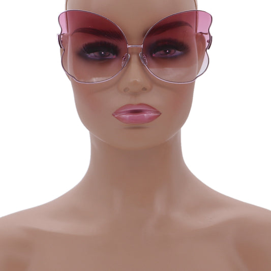 Pink Butterfly Shaped Gradient Tinted Sunglasses