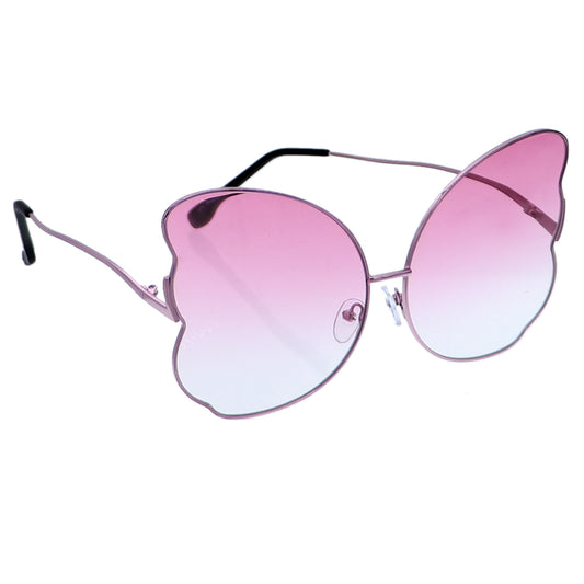 Pink Butterfly Shaped Gradient Tinted Sunglasses