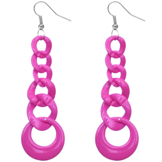 Pink Gradual Chain Link Earrings