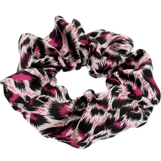 Pink Cheetah Print Hair Scrunchie