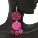 Pink Coconut Round Disc Earrings