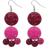 Pink Coconut Round Disc Earrings