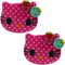 Dark Pink White Hello Kitty Polka Dot Post Earrings