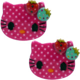 Dark Pink White Hello Kitty Polka Dot Post Earrings