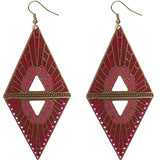 Pink Inverted Reverse Triangle Earrings