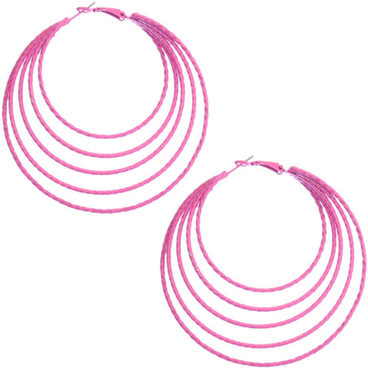 Pink Hoops Big Earrings