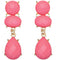 Pink Elegant Faceted Teardrop Post Earrings