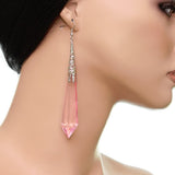 Pink Faux Crystal Pointy Earrings