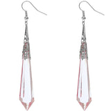 Pink Faux Crystal Pointy Earrings
