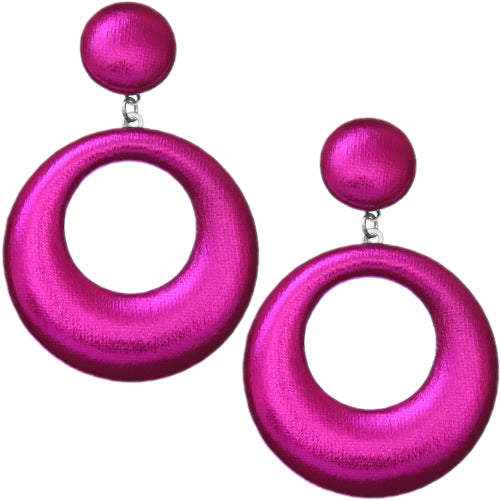 Pink Soft Open Hoop Post Earrings