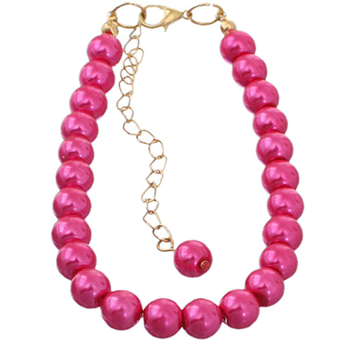 Pink Faux Pearl Beaded Bracelet