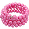 Pink Faux Pearl Coil Wrap Bracelet