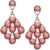 Pink Faux Pearl Open Beaded Post Earrings