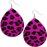 Pink Glitter Spotted Teardrop Earrings