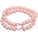 Pink Heart Beaded Stretch Bracelet