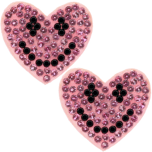 Pink Heart Smiley Face Earrings