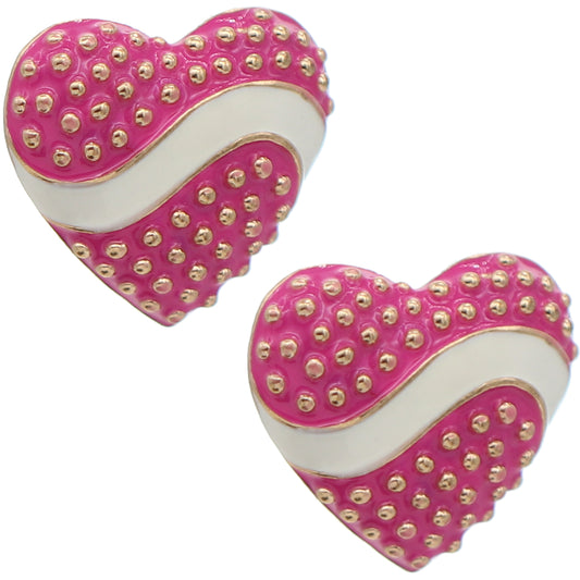 Pink Heart Shaped Stud Earrings