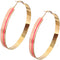 Pink Two Tone Round Hoop Earrings