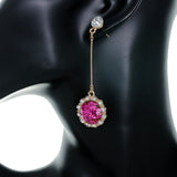 Pink Confetti Vertical Bar Drop Earrings