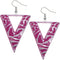 Pink Inverted Triangle Geometric Earrings