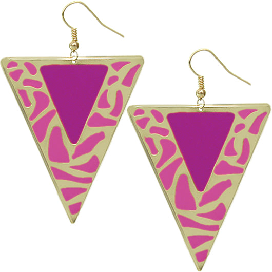 Pink Triangle Earrings