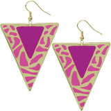 Pink Triangle Earrings