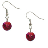 Pink Iridescent Beaded Stretch Bracelet Earrings Set