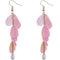 Pink Iridescent Long Teardrop Chain Earrings
