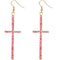 Pink Cross Earrings