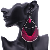 Pink Bead Woven Teardrop Earrings