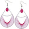 Pink Bead Woven Teardrop Earrings