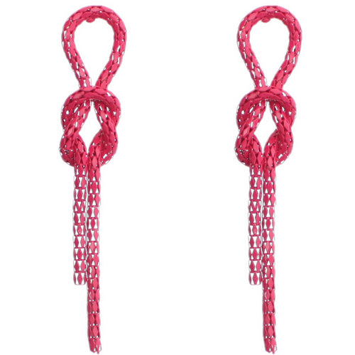 Pink Knot Drop Earrings