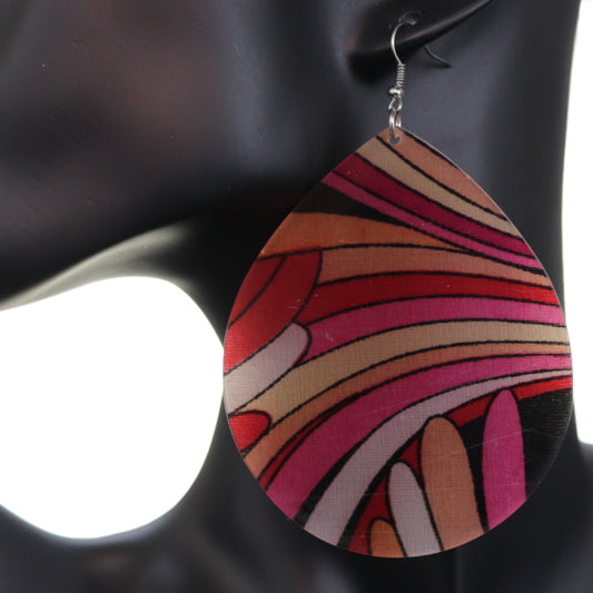 Pink Large Acrylic Teardrop Earrings