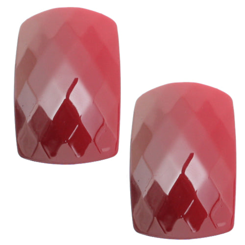 Pink Large Faceted Post Earrings
