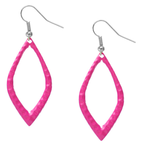 Pink Layered Glitter Teadrop Charm Necklace Set