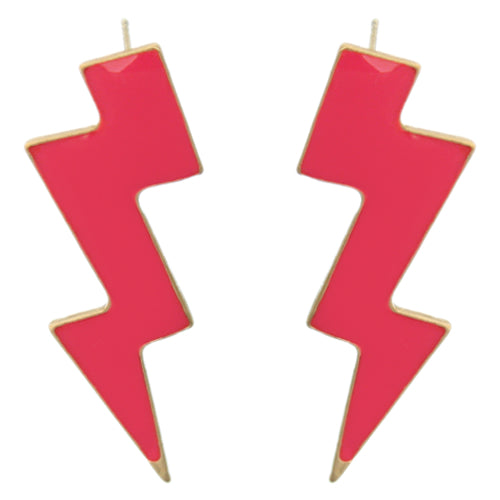 Pink flash lightning earrings