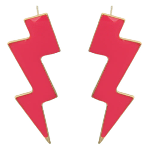 Pink flash lightning earrings