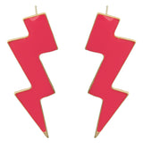 Pink flash lightning earrings