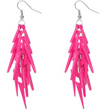 Pink Lightning Thunderbolt Dangle Earrings