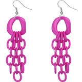 Pink Link Acrylic Dangle Earrings