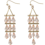 Pink 3 Tier Beaded Dangle Earrings