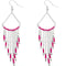 Pink Long Beaded Dangle Earrings