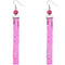Pink Sparkle Mesh Fireball Dangle Earrings
