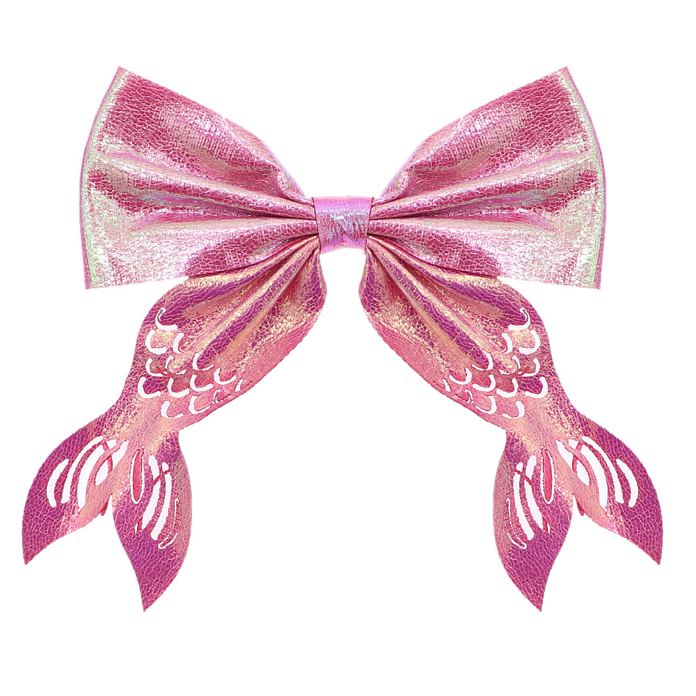 Pink Mermaid Tail Hair Bow Barrette