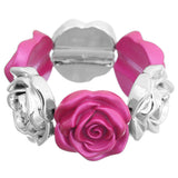 Pink Floral Stretch Bracelet